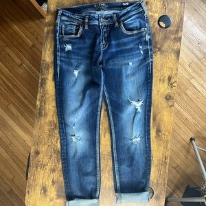Silver jeans, blue, boyfriend style, size 27 waist 29 length. ￼